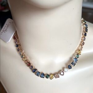 Camila Coelho Gold-Tone Multicolor Gemstone Station Necklace